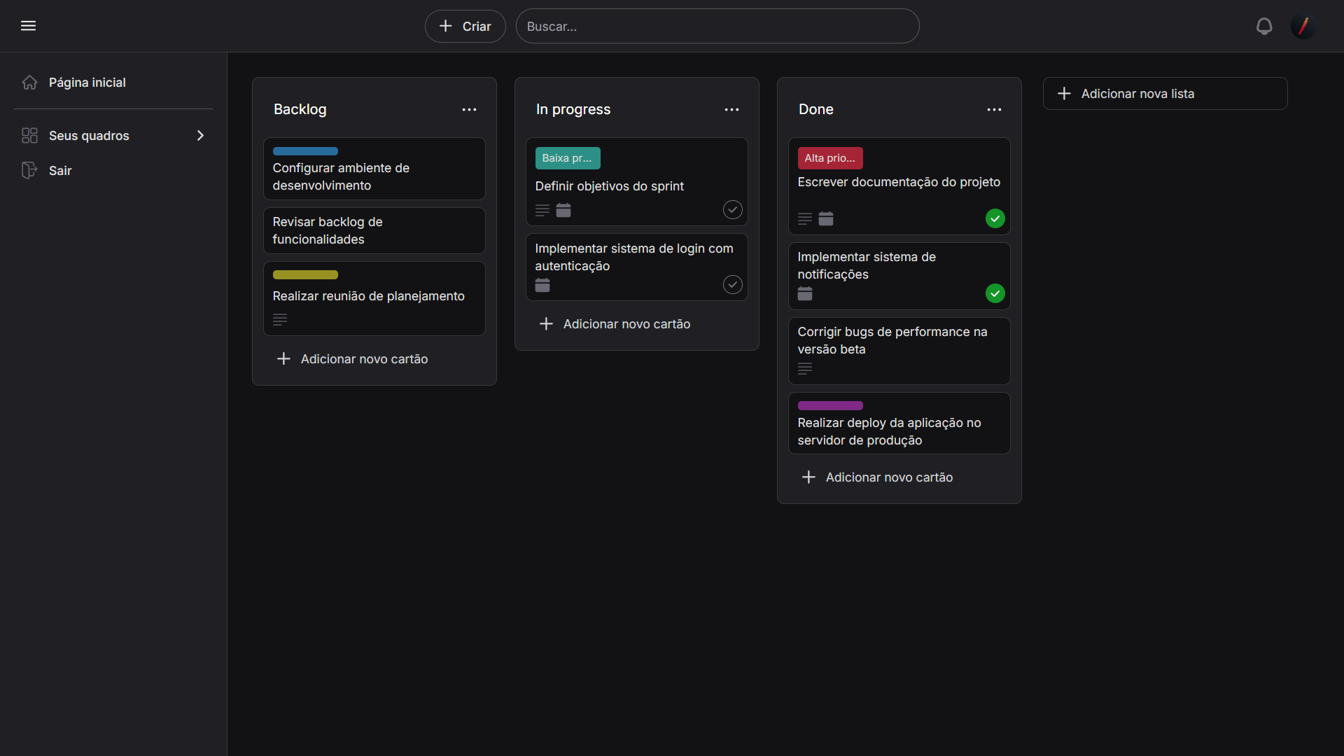 Kanban board